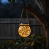 Solar Cracked Glass Hanging Light Warm LED Fairy Lamp Decor for Porch Patio Garden Yard Outdoor Use