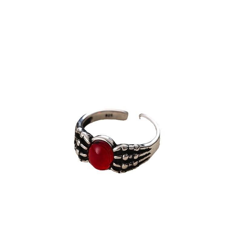 Chic Punk Style Skull Ruby Ring For Women Adjustable Copper Fashion Statement