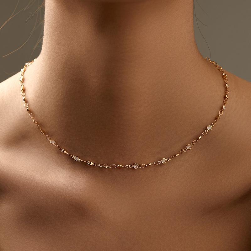 K Gold Plated Copper Devil Eye Heart Clavicle Chain Fashion Necklace For Women