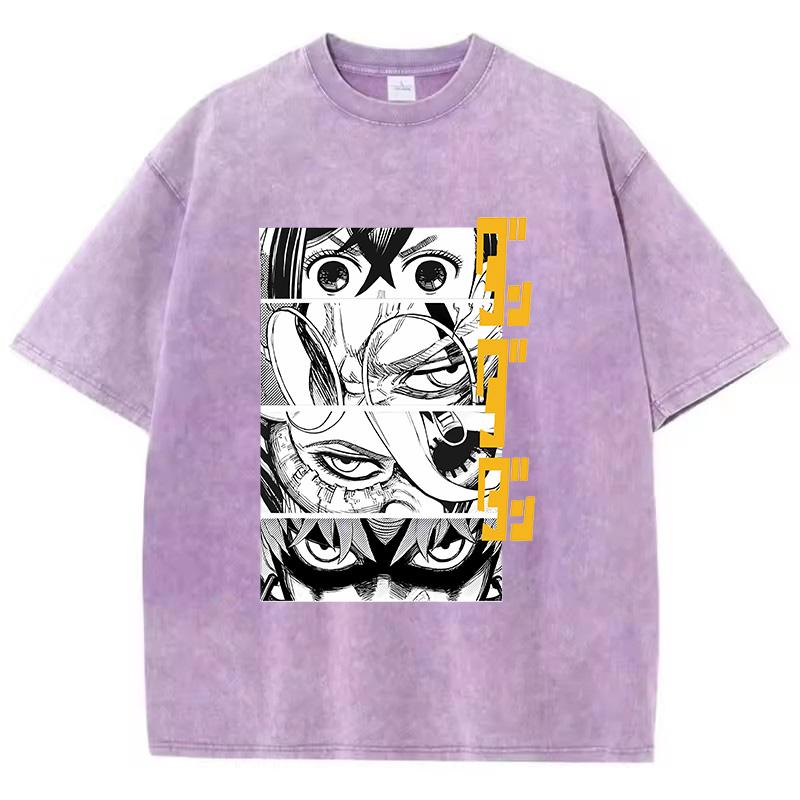 Baumwolle Gewaschen Dandadan Okarun T-Shirt Herren Japanischer Anime T-Shirt Cartoon Hohe Qualität T-Shirt Ästhetisch Mode T-Shirt Männlich