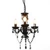 Chandelier with Black Round Beads 3 X E14