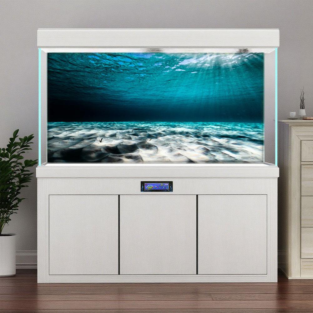 Aquarium Background Sticker Fish Tank Backdrop Forest/Moss/Ocean World DIY Cutting Available Background Self Cling Aquarium Wallpaper Decorations