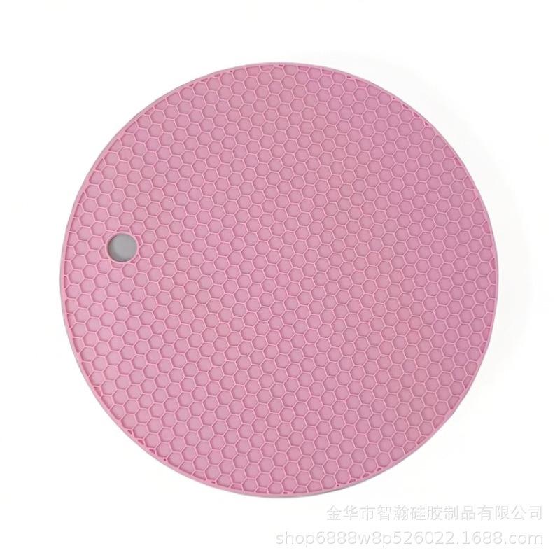 Silicone Heat Resistant Placemats - Round Non-Slip Pot Holder Mats For Kitchen Countertops & Dining Tables, Multi-Purpose Hot Pad Trivets