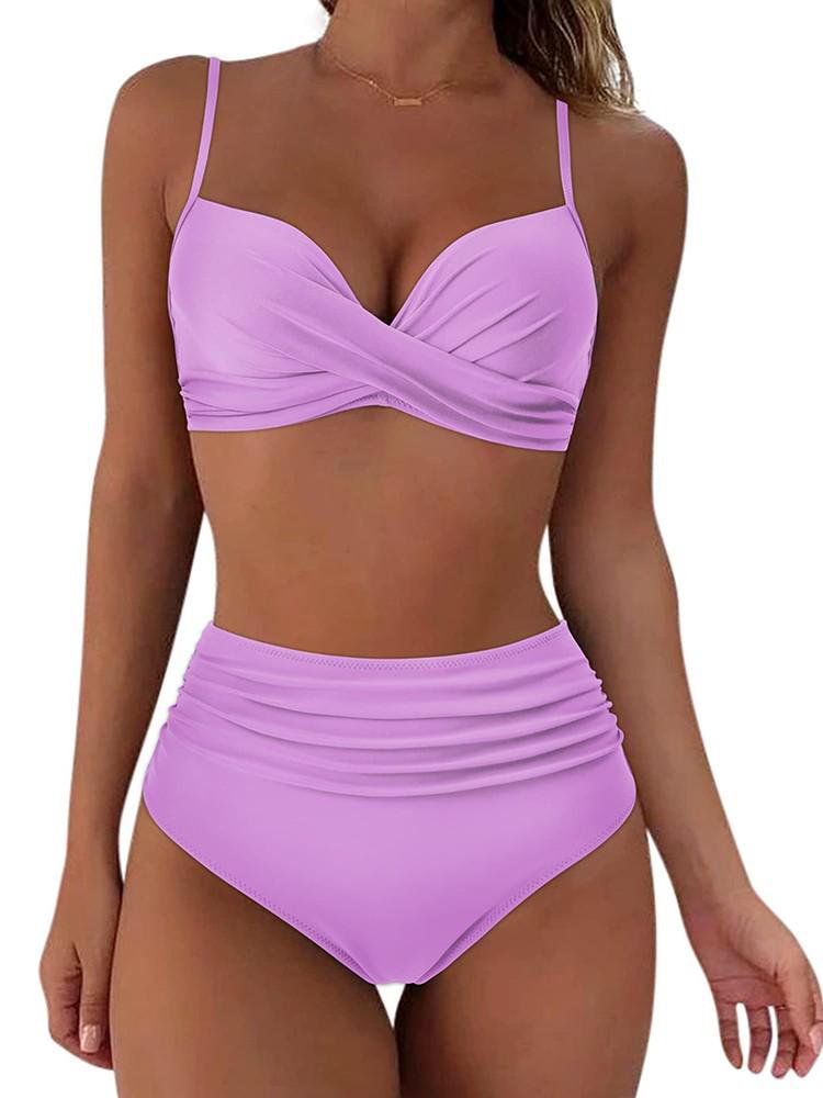 2024 High-Waisted Printed Bikini: Women's European & American Style Swimwear