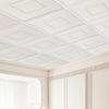 Ceiling Tiles 12-Pack 24 X 24 In PVC Easy Installation White Geometric