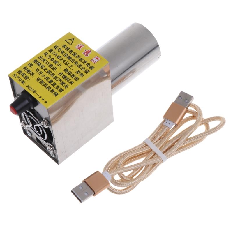 

Вентилятор для барбекю USB 5 В Портативний повітродувка для барбекю для відкритого барбекю Вогонь Беллоу Кемпінг Піші прогулянки Пікнік Нержавіюча сталь 1