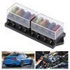 8 Way Car Long Blade Fuse Holder Box DC 12V 15A with 8pcs Fuse Universal Vehicle Accessory