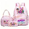 Kpop Witch Hunter Backpack Lunch Bag Pencil Case Set Student Animation Fashion School Bag Pencil Case Lunch Bag