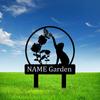 Custom Metal Garden Stake, Personalized Kitten Flower Sign, Outdoor Yard Art