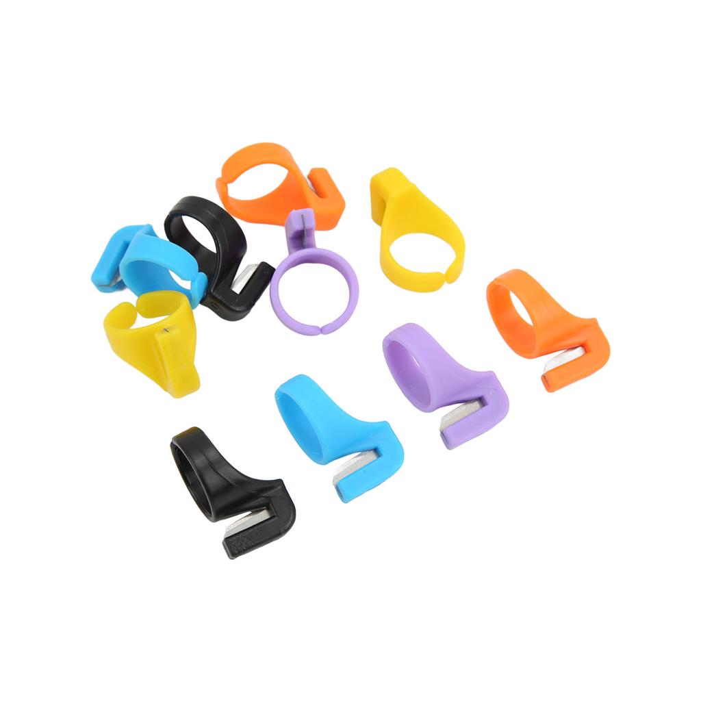 10pcs Ring Cutter Split Knife Design Automatical Unfold Plastic Material Safe Incisive Different Colors Knife Rings