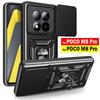 For Xiaomi POCO M8 Pro 5G Case Armor Holder Cover Slide Camera Protection Ring Stand Shockproof Back Capa Funda