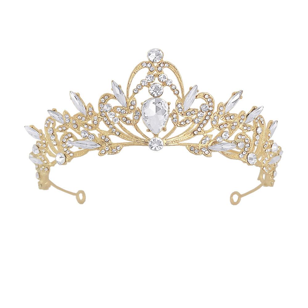 Simple and Fashionable Bridal Crown Popular Wedding Tiara  Diamond Baroque Bridal Crown Accessories