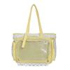 Anime Ita Bag Lace Trim Transparent Crossbody Bag Multi-Pocket Mesh Handbag for Badge Display Shoulder Bag for Girls Daily