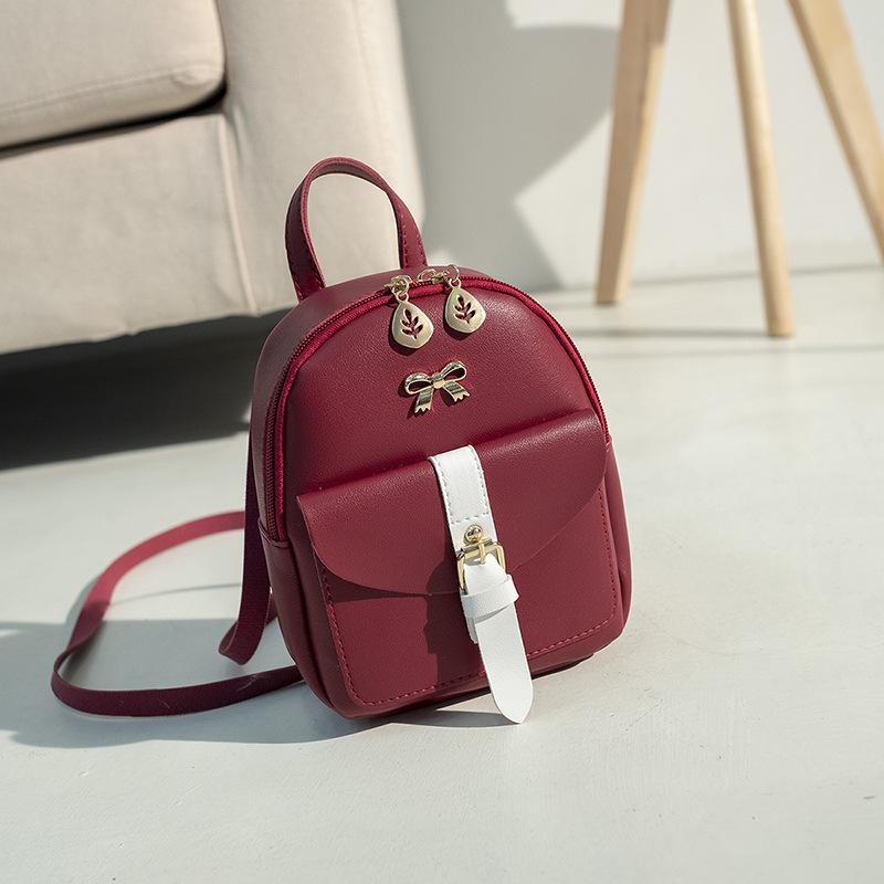 Fashion New Belt Buckle Small Backpack Trendy Backpack Fashion Shoulder Bag Oblique Span Women's Bag
