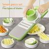 7pcs Multifunctional Stainless Steel Vegetable Cutter and Grater, Machine Replaces Manual Effort, Safe Without Hurting Hands