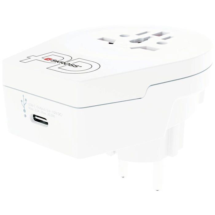 Skross 1.500290 adaptateur de voyage country adapter world to europe usb c20pd