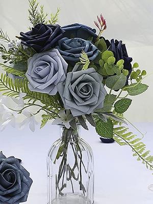 25 Stück Kunstblumen mit Stielen Realistisch aussehende Schaumstoff-Rosen für DIY Hochzeitssträuße Tafelaufsätze Blumengesteck Party-Tische Heimdekoration