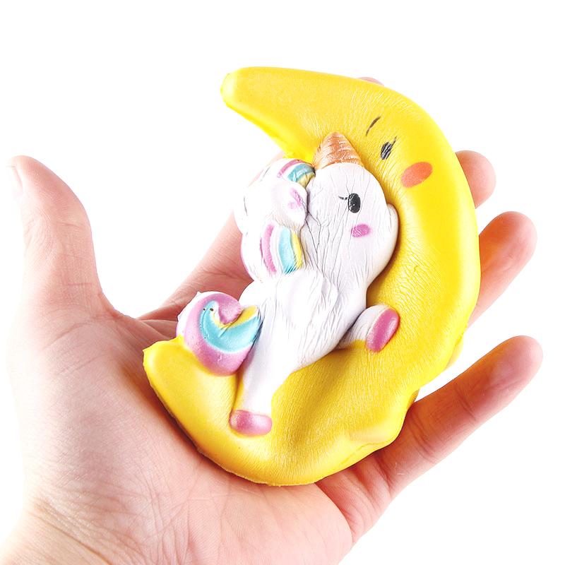 Jumbo Kawaii Mond Pegasus Einhorn Squishy Langsam Aufgehend Knetspielzeug Duftend Weich Heilend Antistress Stressabbau Spielzeug 11*10CM