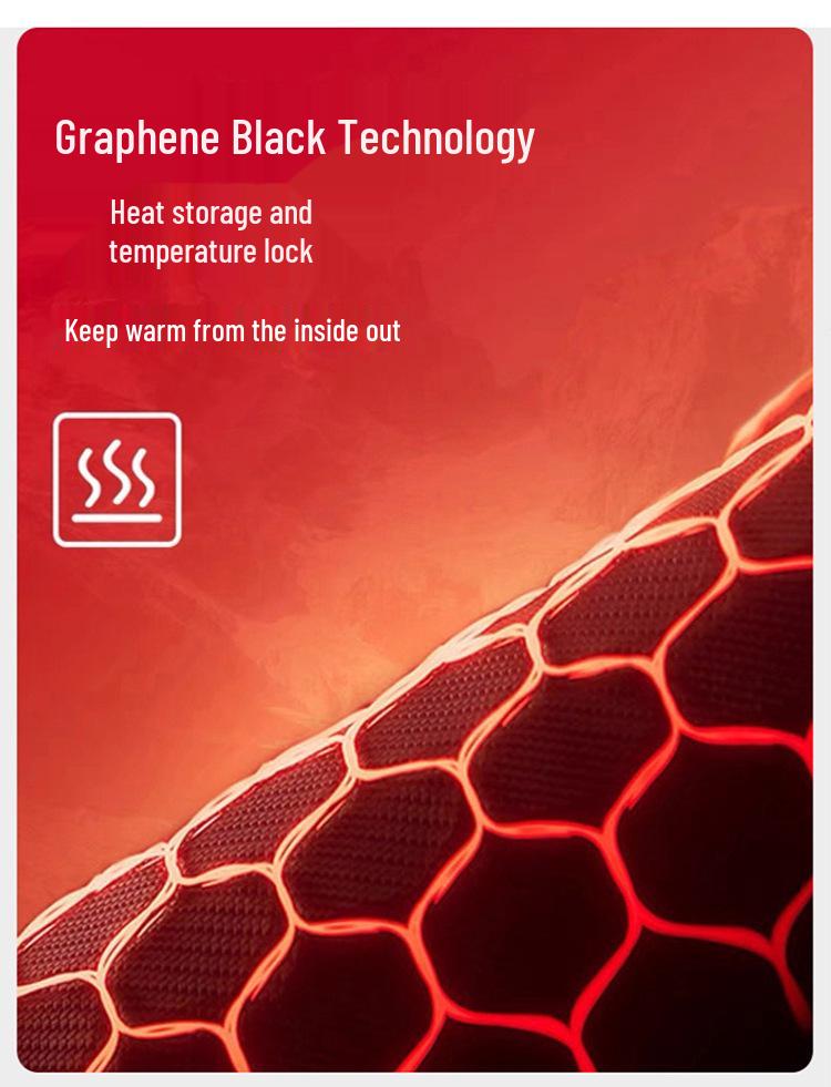 Men's Winter Graphene-Lined Hooded Jacket: Warm, Thick, Loose Fit for Outdoor Sports