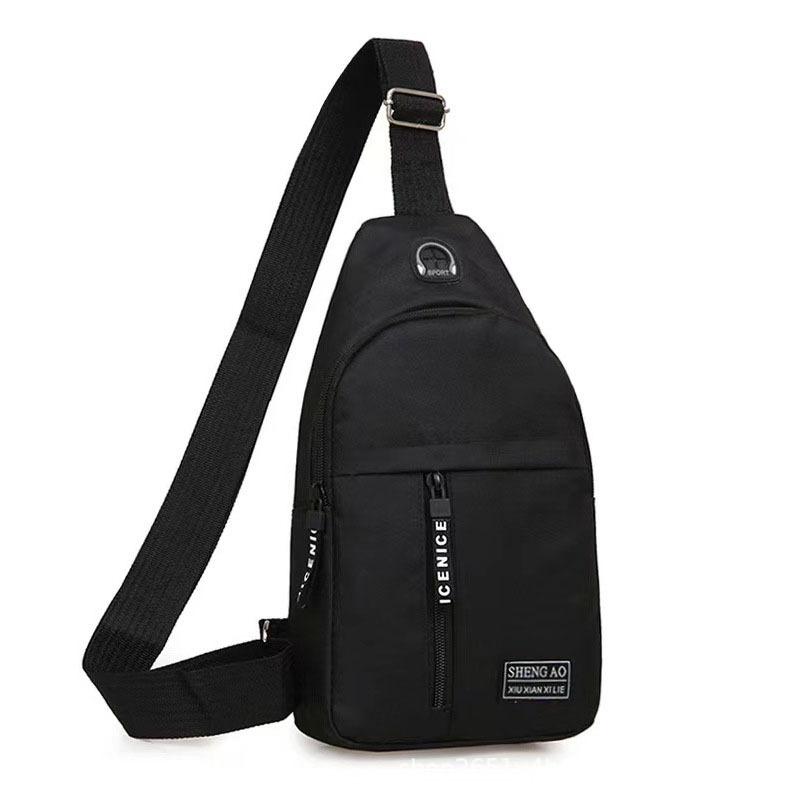 [Same-Day Delivery] Fashion Trend Shoulder Messenger Bag Men'S Large-Capacity Leisure Sports Men'S Bag Breast Bag Heat