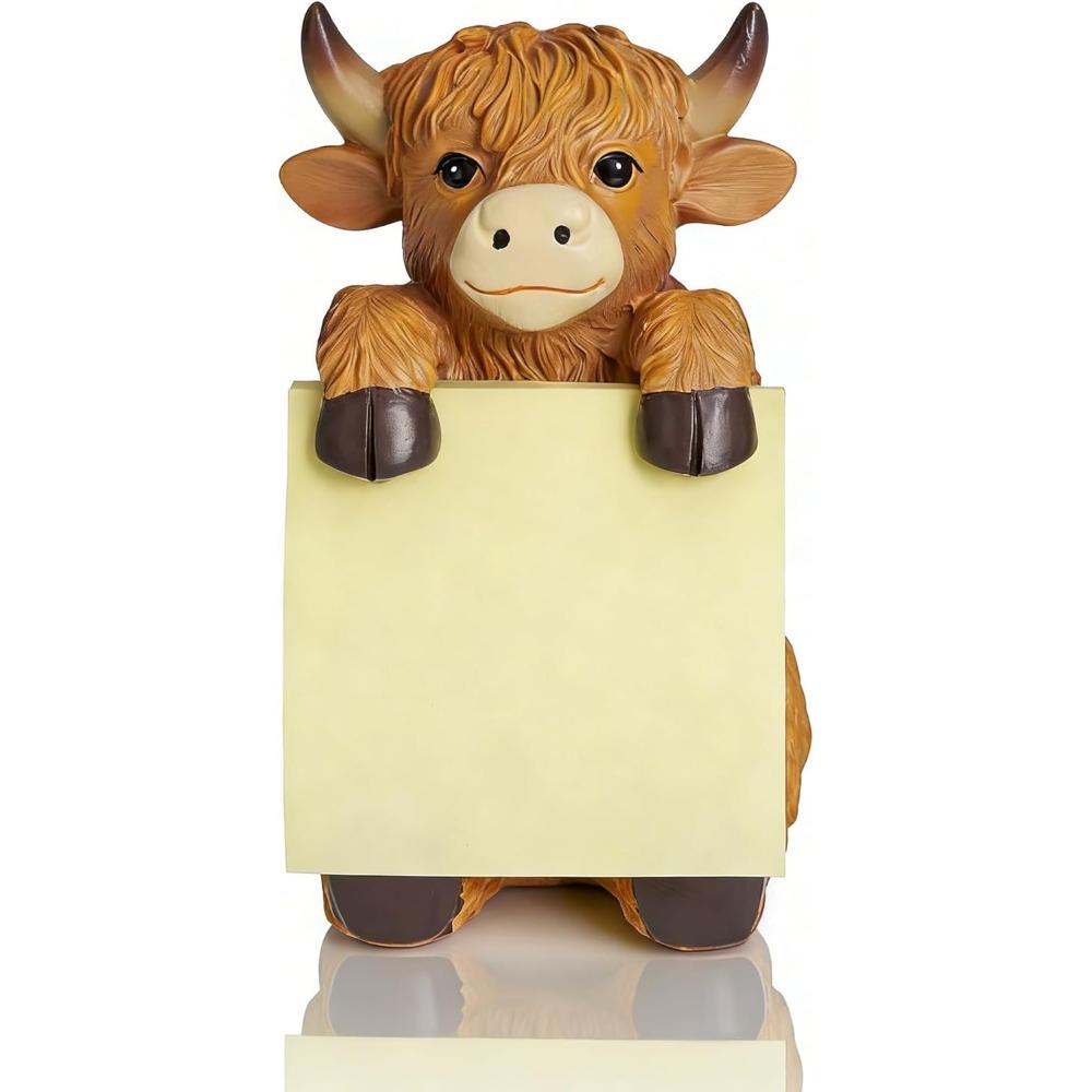 3x3 Inches Pop-up Sticky Note Dispenser Highland Cow Post-it Note Dispenser  for Workstation