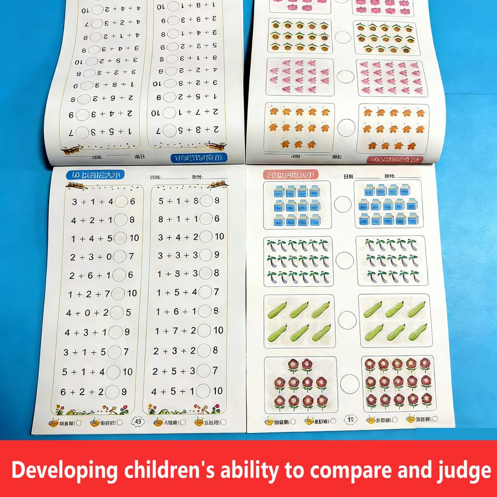 62 Pages Kids Math Workbook, Dot Matrix Tracing Book for Number Comparison, Preschool Learning Activities Book for Kids Age 3-6