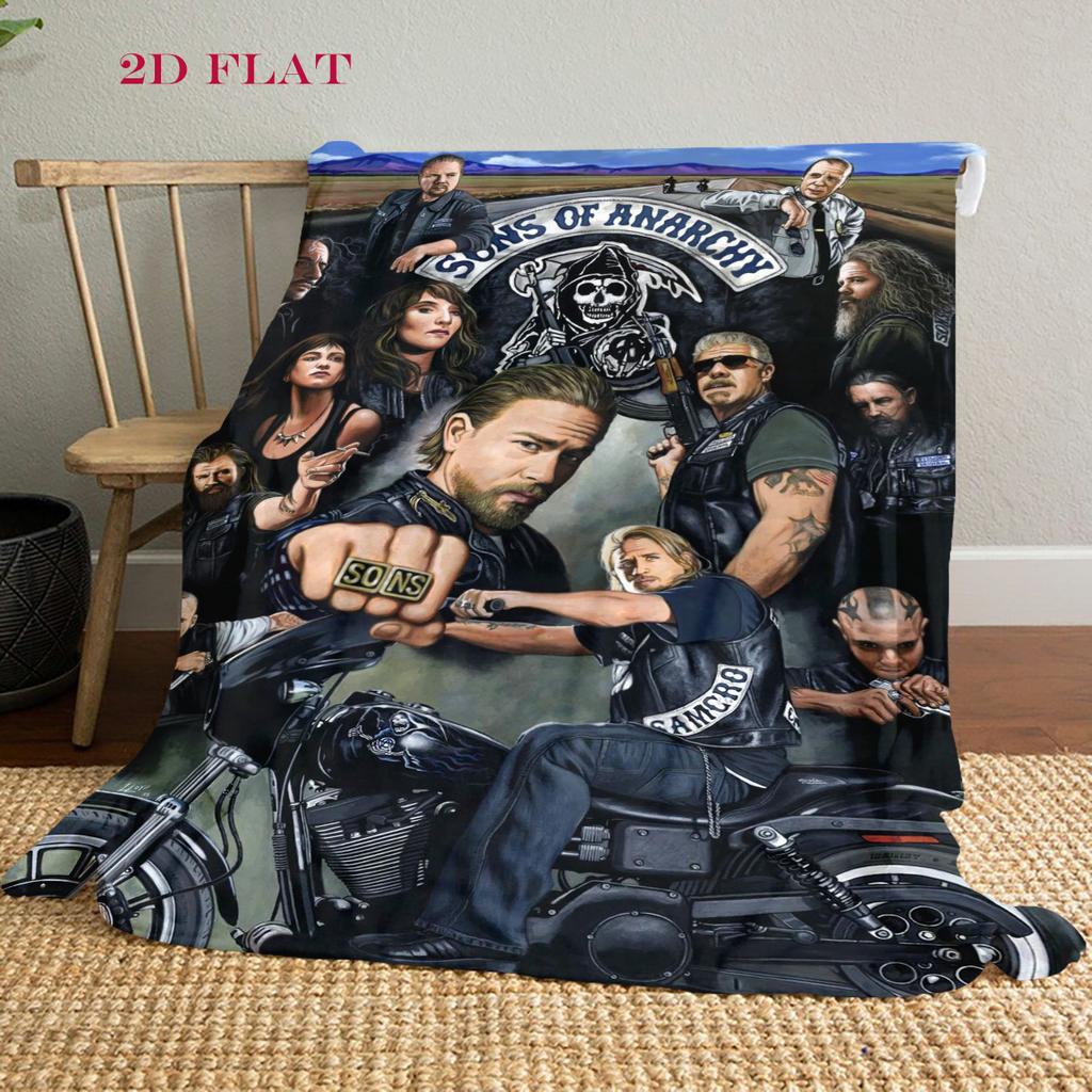 Reaper's Rebellion: Sons Anarchy Blanket Suitable for All Seasons Soft and Comfortable Office Rest Blanket Sheet Digital Printing