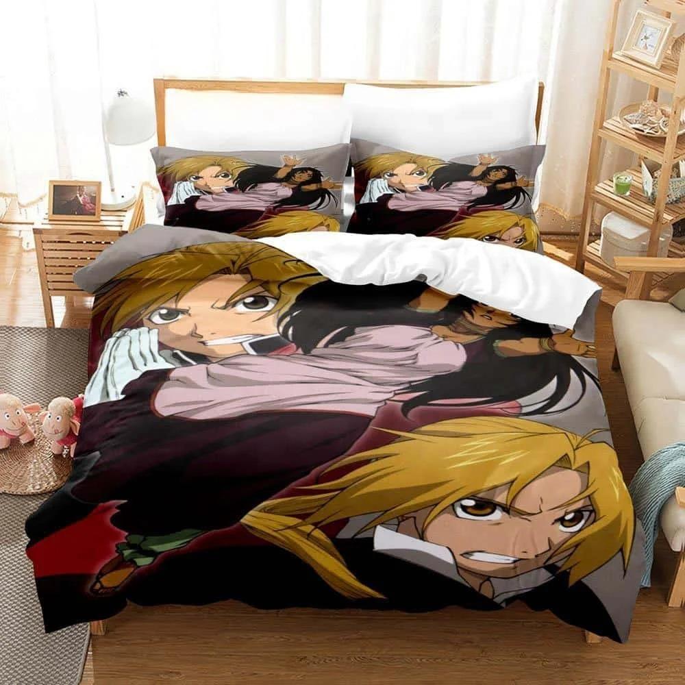 3D Printed Cartoons Fullmetal Alchemist Bedding Set Single Twin Full Queen King Size Bed Set Adult Kid Bedroom Duvet cover Sets Tool