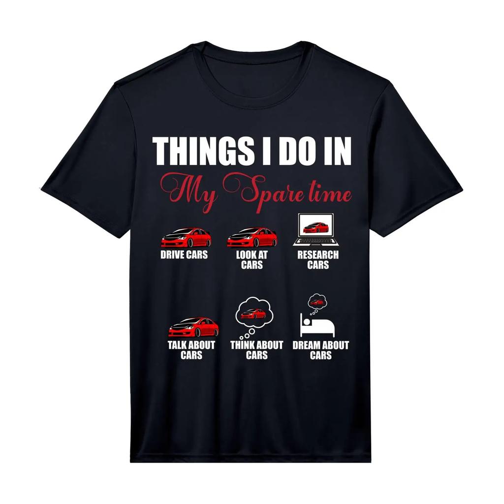 Unisexs Funny Cars Lover Meme Things I Do In My Spare Time Perforunisexce T Shirt Vintage Soft Graphic Stylish Stretched