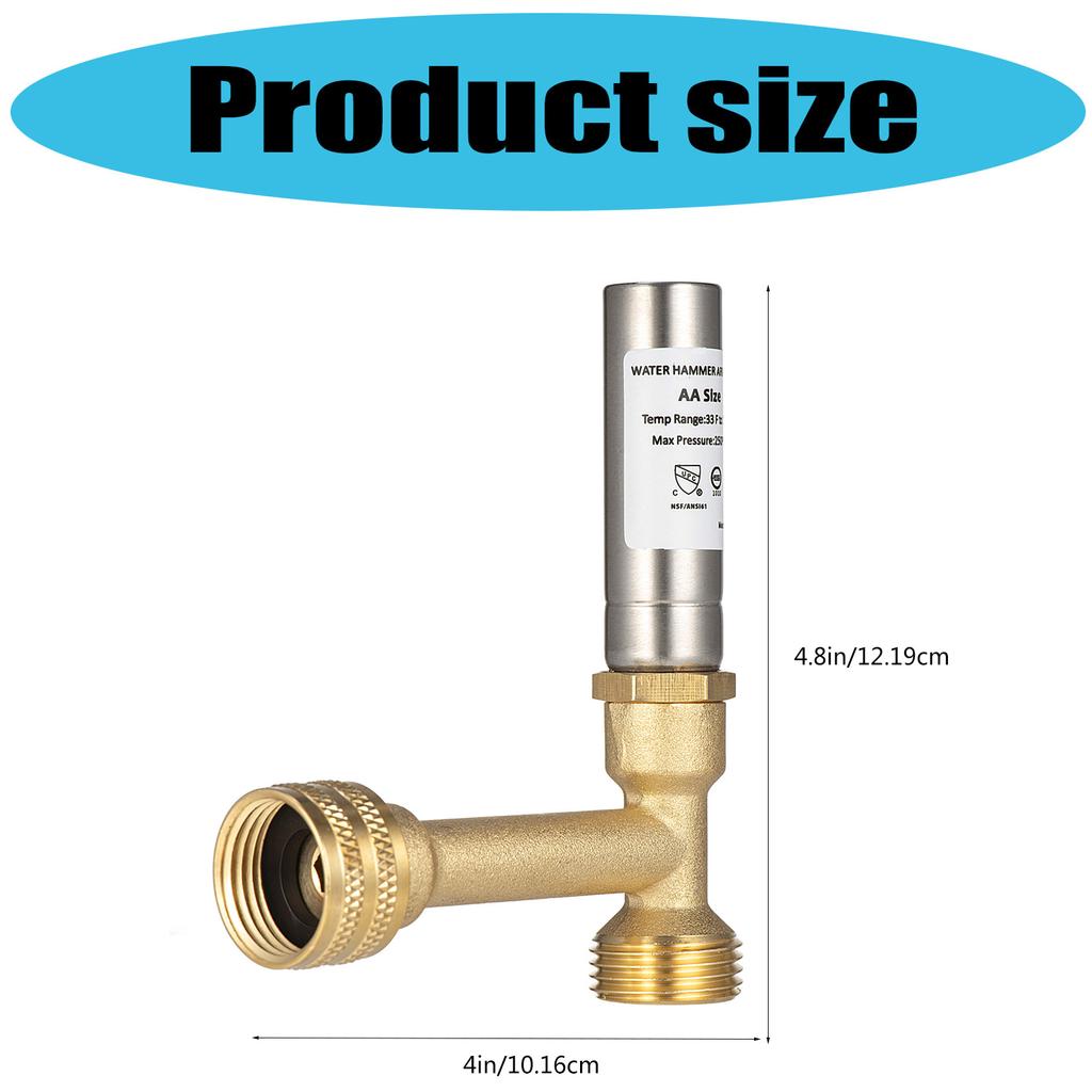 3/4inch Thread Water Hammer Arrestor Washing Machine Dishwasher Pipe Noise Stop Washer Hammer Arrestor Easy To Use