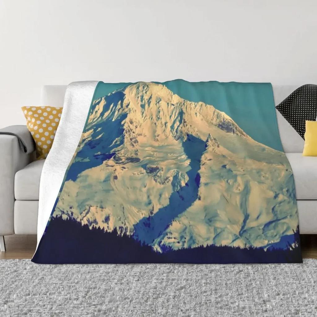 MT. HOOD - AT TWILIGHT Throw Blanket Nap Decorative Dorm Room Essentials Picnic Blankets