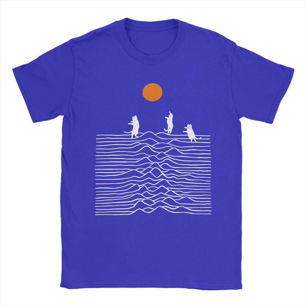 Men Women Cat Joy Division Black T Shirts Punk Rock Goth 100% Cotton Clothes Novelty Short Sleeve O Neck Tees Plus Size T-Shirts