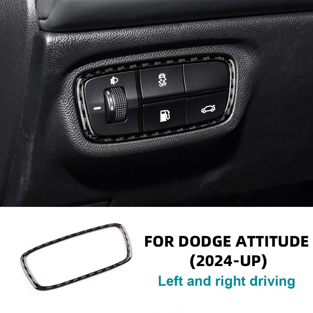 Real Soft Carbon Fiber Interior Sticker for Dodge Attitude GT GAC Empow 2024 2025 Headlight Switch Frame Trim