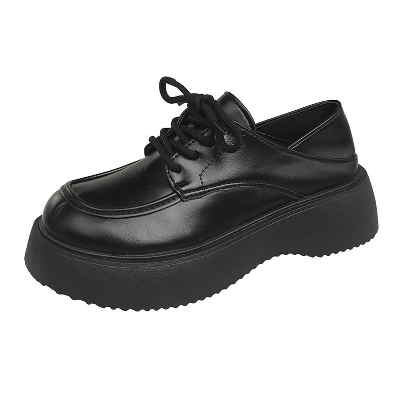 

Универсальные женские туфли из кожи в британском стиле, новые весенне-осенние, винтажные белые туфли на толстой подошве на шнуровке, туфли Мэри Джейн на плоской подошве 39