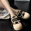 Genuine Leather and Velvet Loafers for Women Winter Velcro Retro Sneakers Thick-soled White Shoes All-match Shoes
