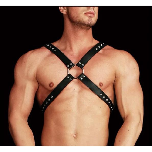 Hot Erotic Underwear BDSM Fetish Costume Men Gay Leather Harness Body Bondage Belt Strap Punk Rave Cock Cage Chastity Panties