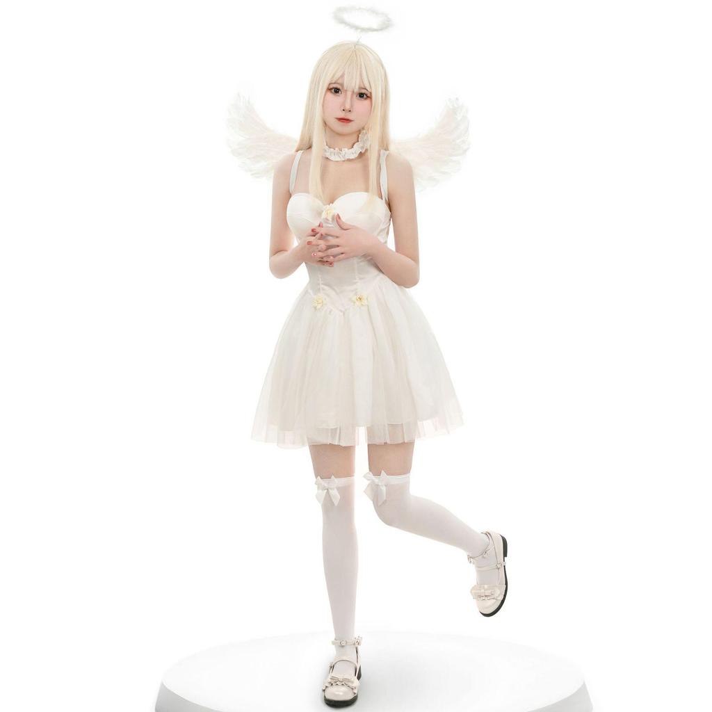 Costume Ange Démon Elfe Halloween Croisé - Tenue de Mascarade et de Jeu de Rôle pour Femmes