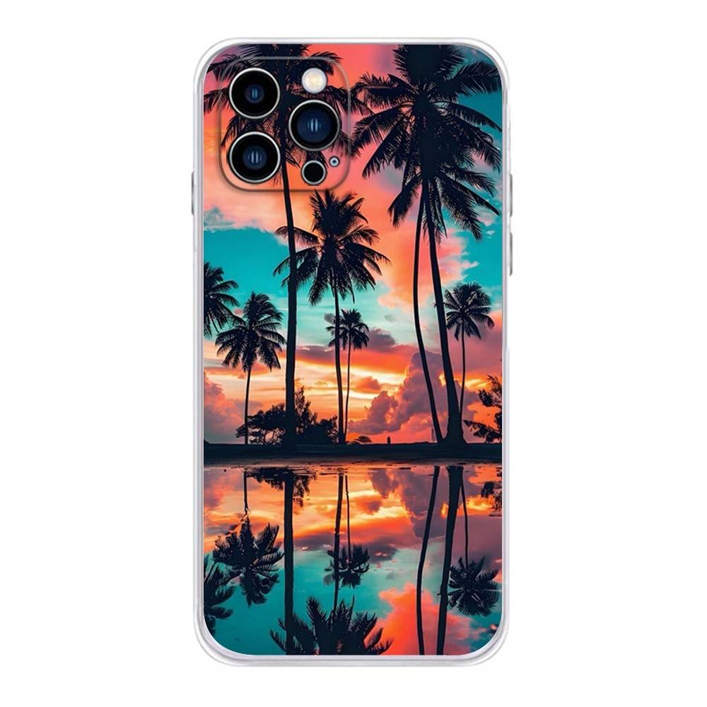 Sunset Silicone Phone Case For iPhone 16,15,Pro,Max,14,Plus,13,12,11,E Mini Air,17,Pro Drop Protection Cover TPU