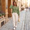 Women's Long Sleeve V-Neck T-Shirt Casual Basic Top for Everyday Wear