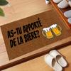 As-tu apporté de la Bière Doormat French Outdoor Anti-Slip Rubber for Entryway Indoor Front Porch Decor Rug Funny Door Mat