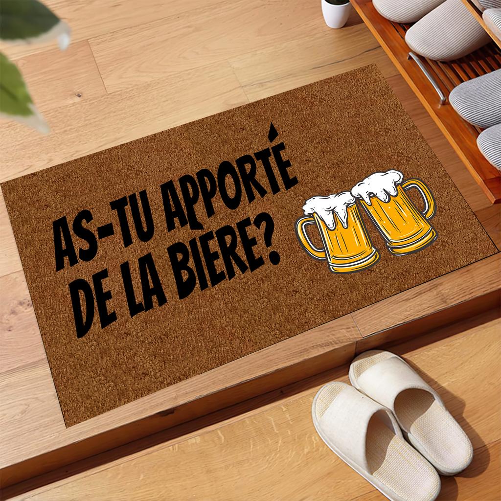 As-tu apporté de la Bière Doormat French Outdoor Anti-Slip Rubber for Entryway Indoor Front Porch Decor Rug Funny Door Mat