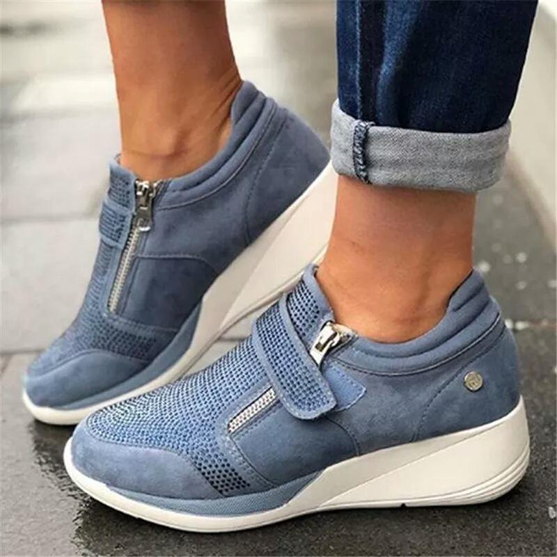 Autumn New Rocking Bottom Rhinestone Women's Large Size Casual Sports Shoes
