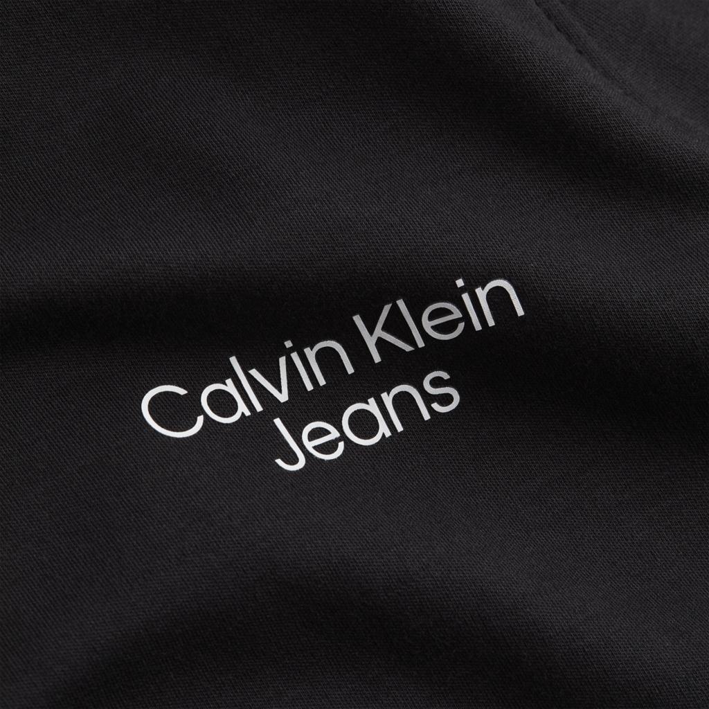 Calvin Klein Solid Color Logo Print Half Button Short Sleeve Polo Shirt Men tops Black J30J320088-BEH