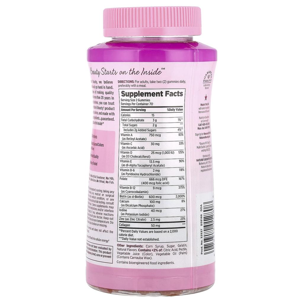 Nature's Bounty, Optimal Solutions®, Women's Multivitamin Gummies, Raspberry Flavor, 140 Gummies