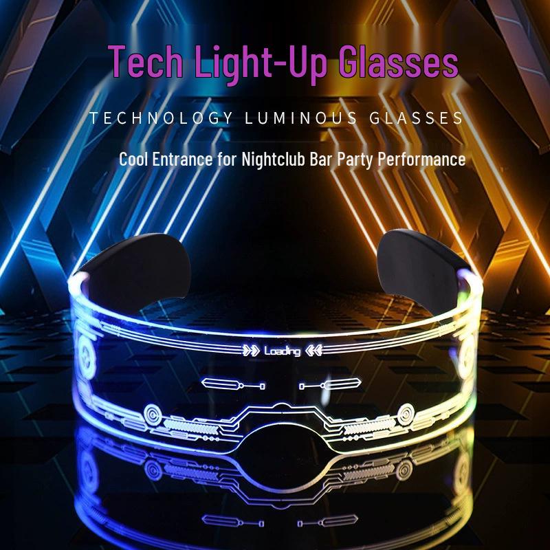 LED Cyberpunk Glowing Glasses - Futuristic Bar & Party Eyewear