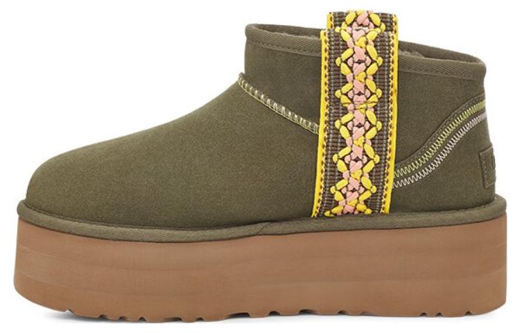 UGG Classic Ultra Mini Braid Platform Boot Burnt Olive Women s 1138491-BTOL 40
