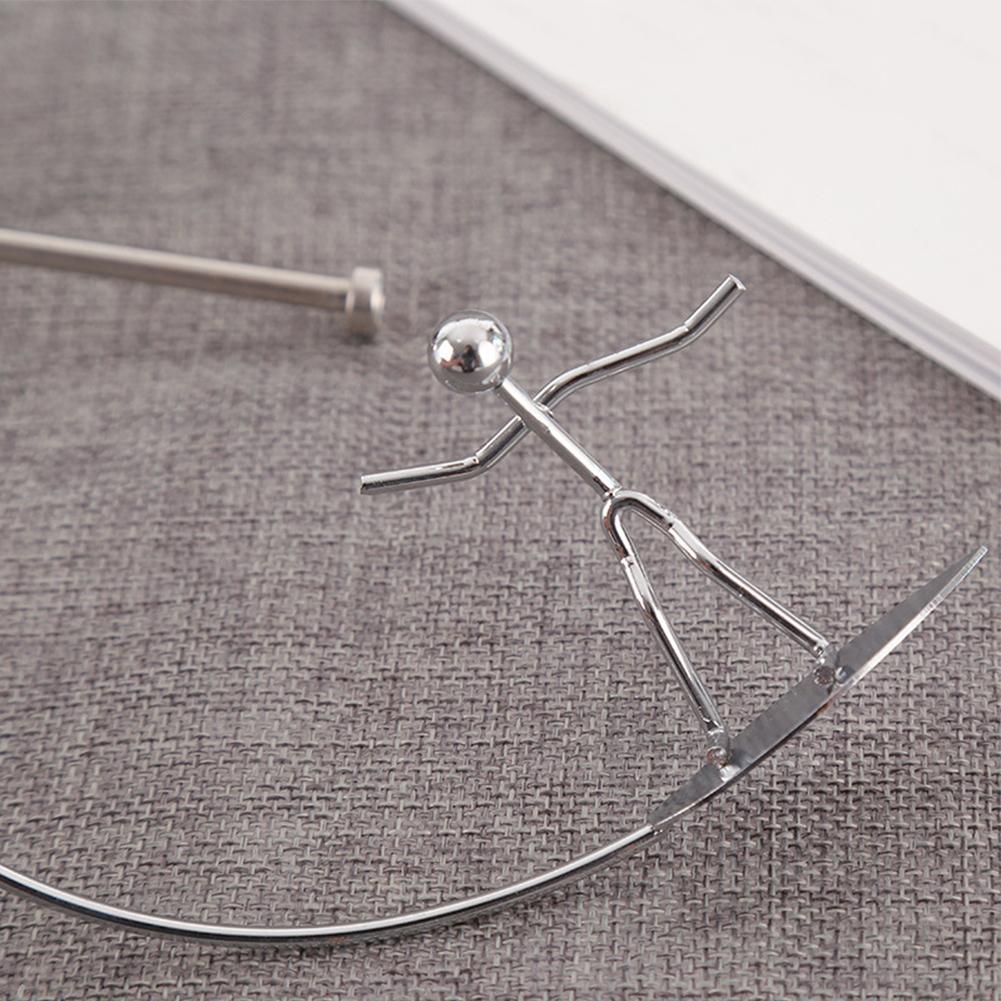 Stainless Steel Balance Ball Toy Creative Pendulum Cradle Iron Man Ornaments Decompression Desk Toy Early Education Tools Gifts