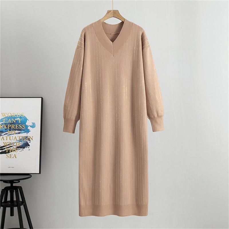 Lazy style loose woolen dress, women's autumn new style interior knit dress