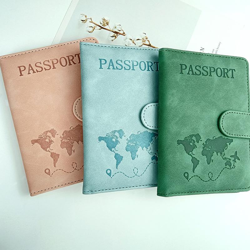 PU Leather Multi-Card Passport Holder with Embossed Design