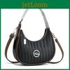Trendy Women Small Pu Half Moon Shoulder Bag With Zipper Closure For Daily Use